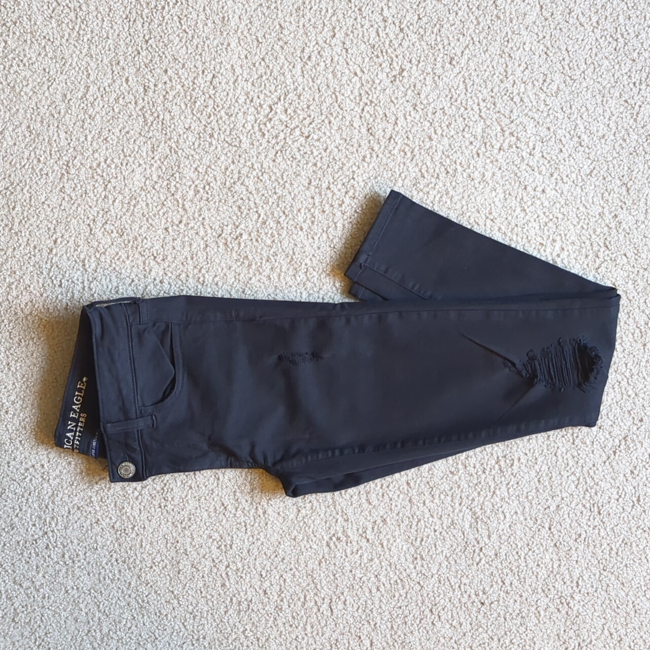 Ae Black Ripped Jegging Jeans
